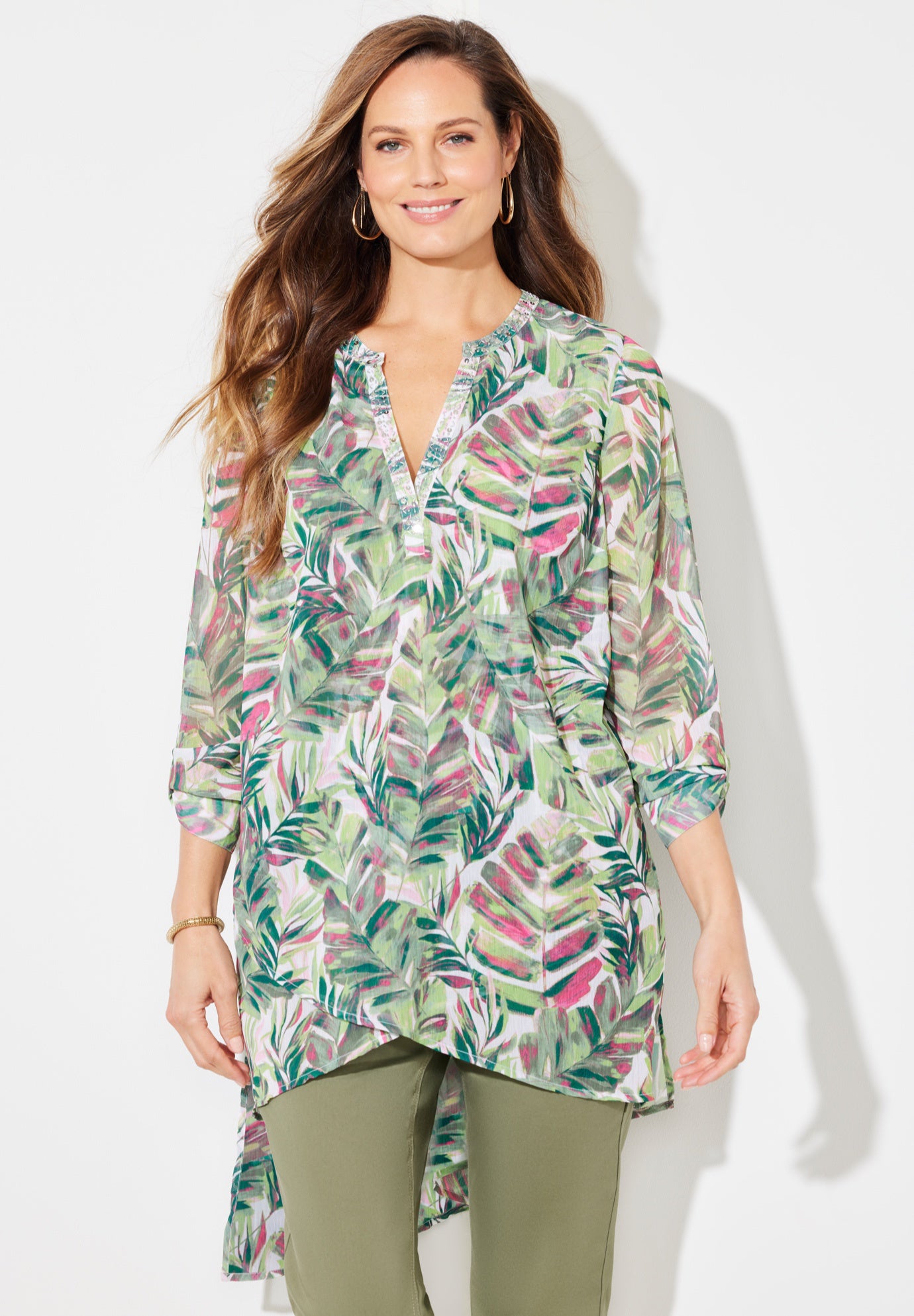 Beaded Beauty Asymmetrical Tunic image number 0