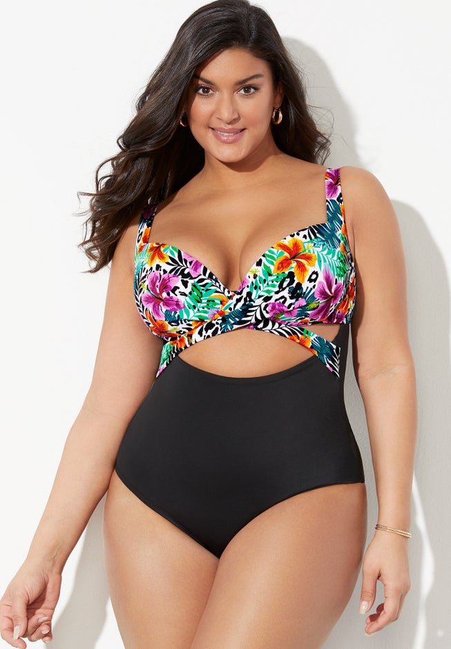 Cut Out Underwire One Piece Swimsuit image number 0