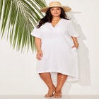Gauze High-Low Sun Dress Cover Up image number null
