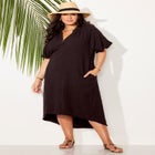 Cotton Gauze High-Low Sun Dress Cover Up image number null