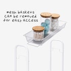 3-Basket Slim Rolling Wire Cart image number null