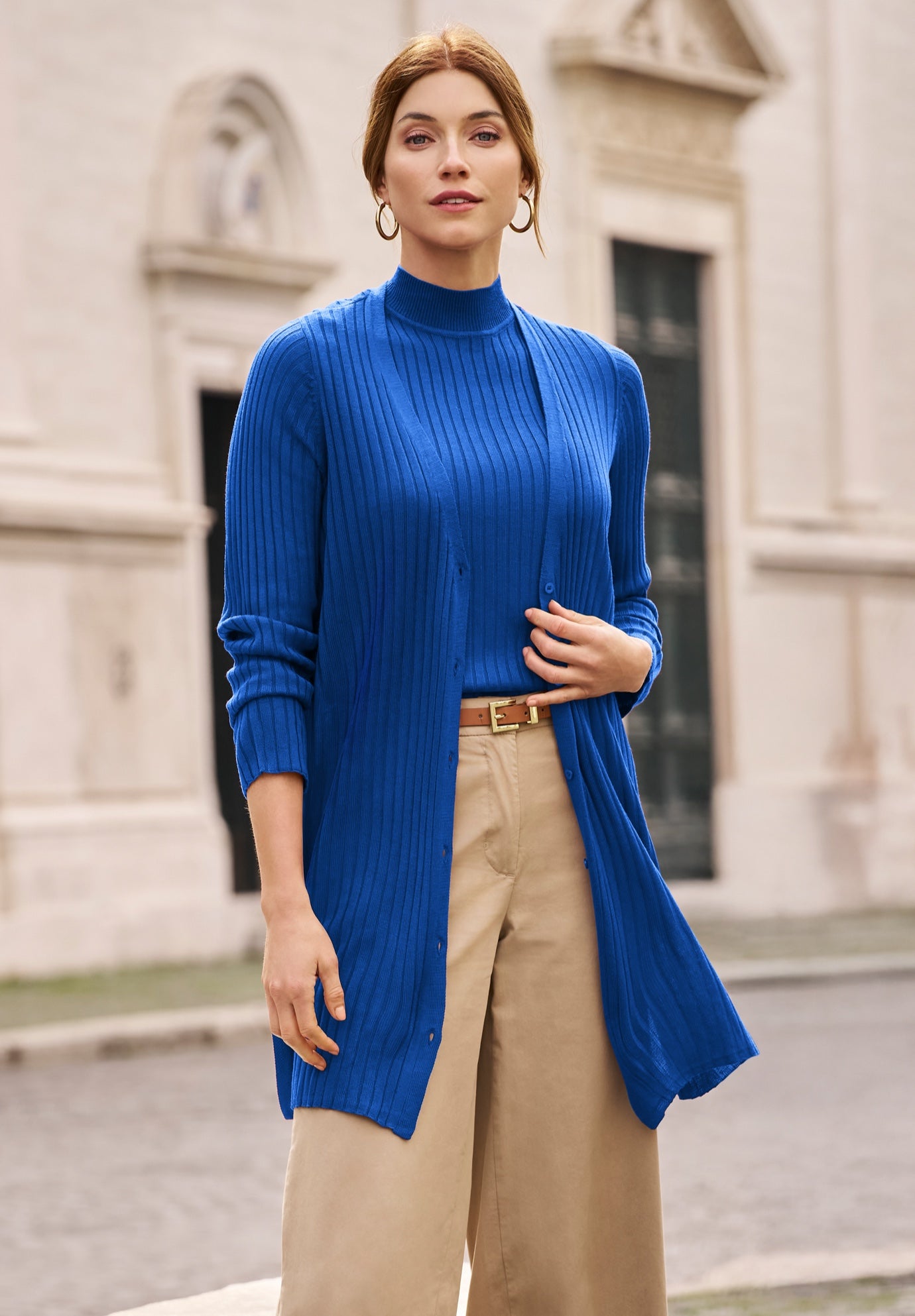 Ribbed Midi Cardigan image number 0