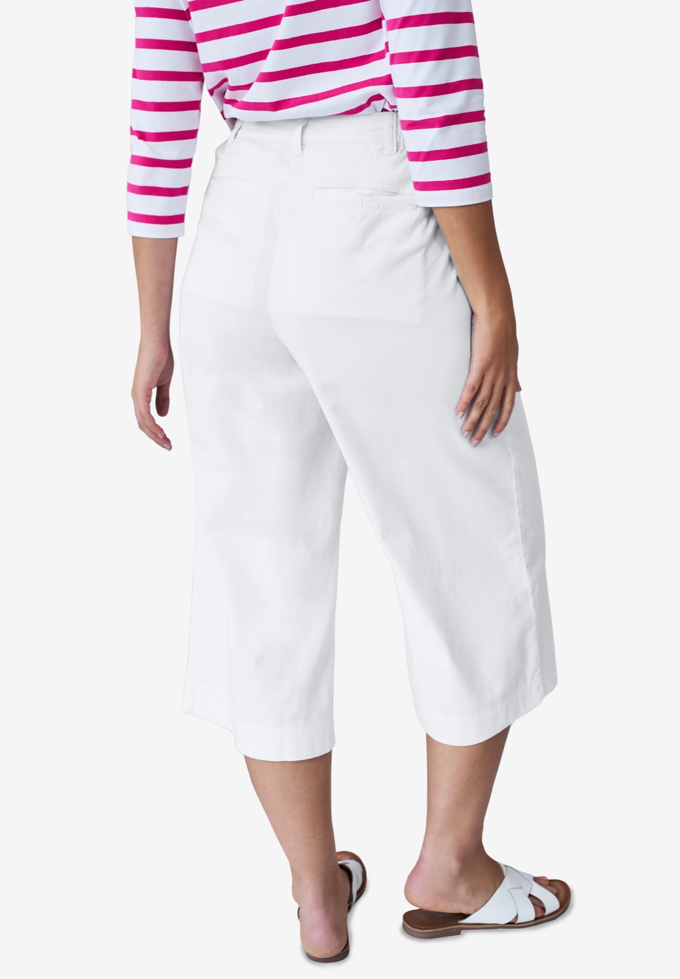 Lightweight Wide-Leg Crop Mid-Rise Elastic Waist Jeans image number 1