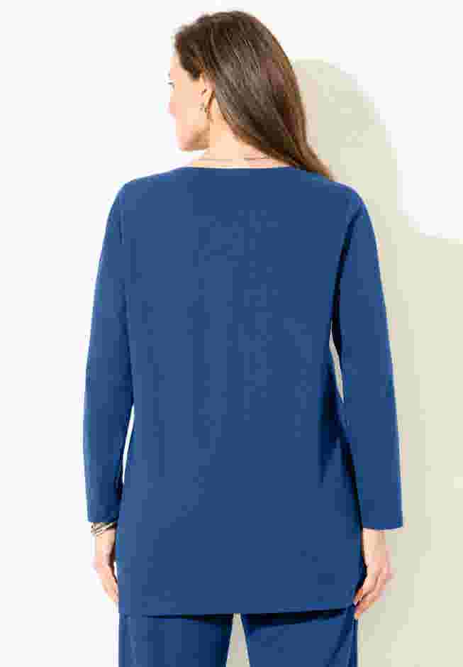 Suprema® Studio V-Neck Henley Top image number 1