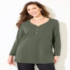 Suprema&reg; Studio V-Neck Henley Top image number null