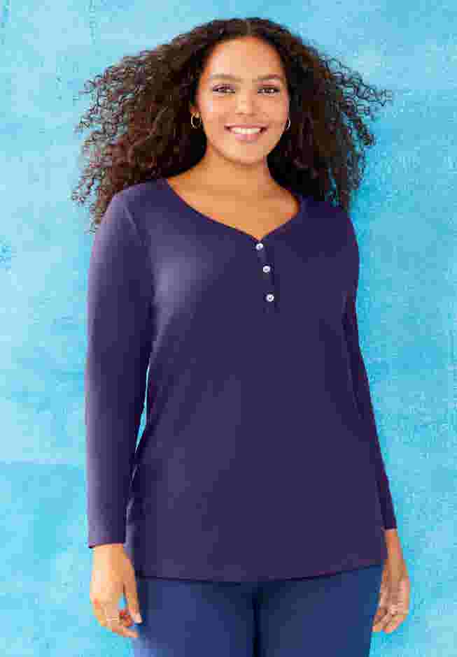 Suprema® Studio V-Neck Henley Top image number 0