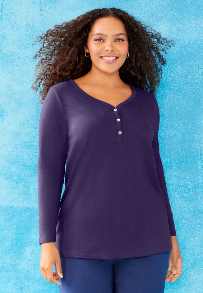 Suprema® Studio V-Neck Henley Top image number 0