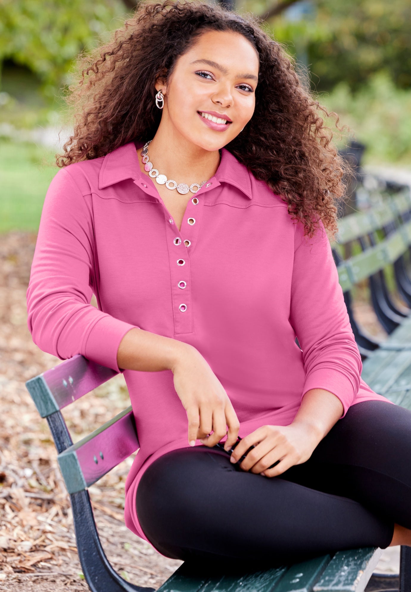 Cloud Knit French Terry Collared Tunic image number 0