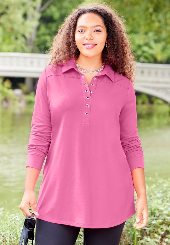 Cloud Knit French Terry Collared Tunic image number 1