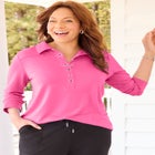 Cloud Knit French Terry Collared Tunic image number null