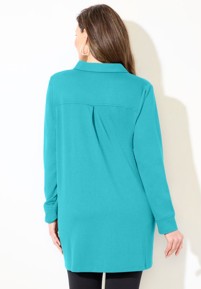 Cloud Knit French Terry Collared Tunic image number 2