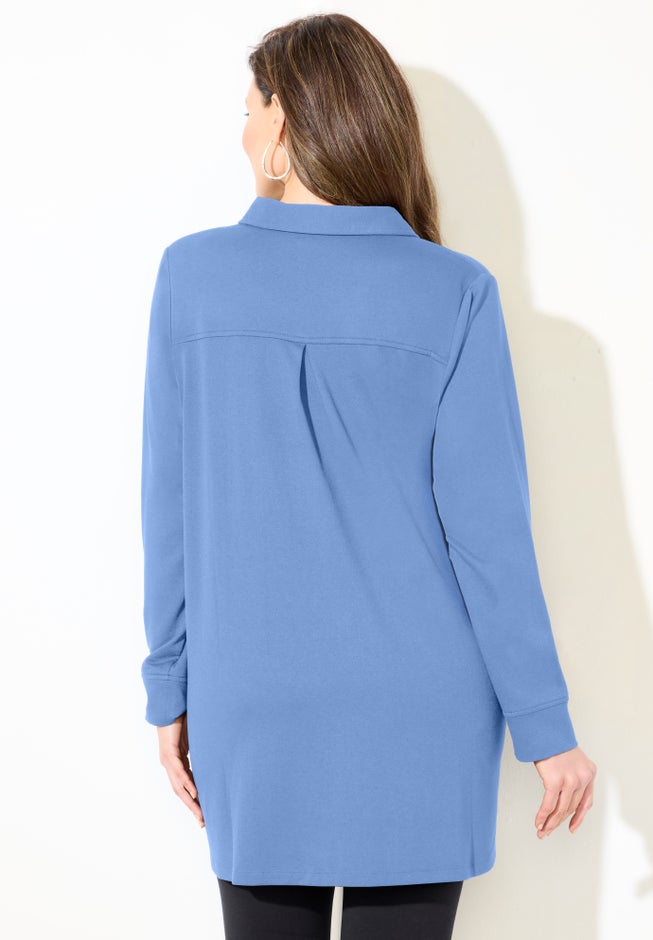 Cloud Knit French Terry Collared Tunic image number 3