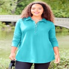 Cloud Knit French Terry Collared Tunic image number null