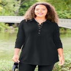 Cloud Knit French Terry Collared Tunic image number null