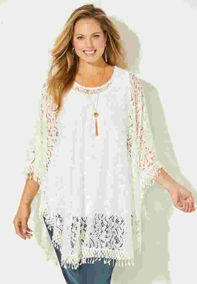 AnyWear Stretch Lace Poncho image number 4