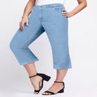Classic Cotton Denim Capri image number null