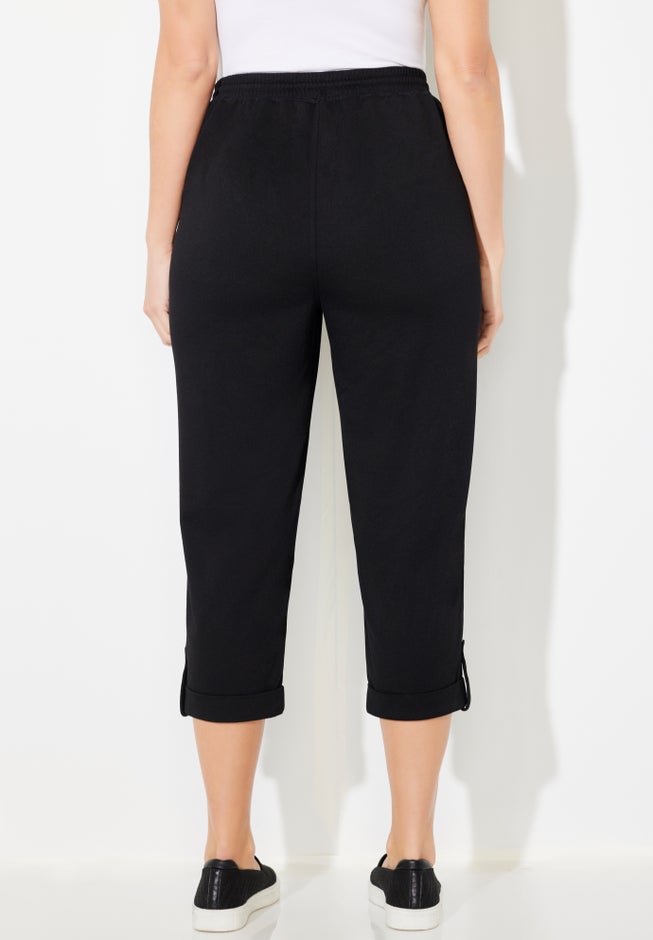 Cloud Knit French Terry Roll Tab Capri image number 2