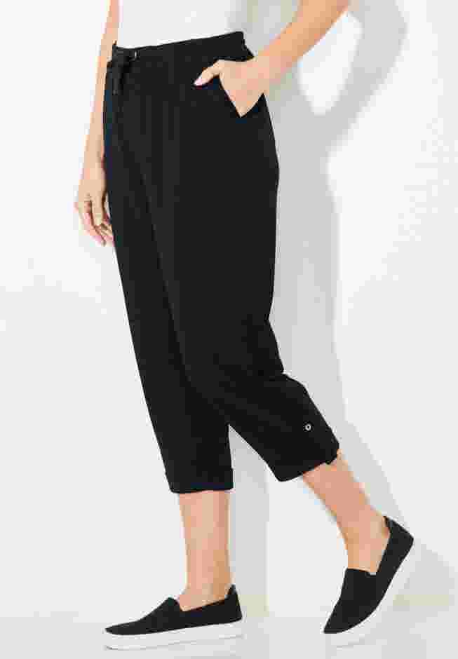 Cloud Knit French Terry Roll Tab Capri image number 2