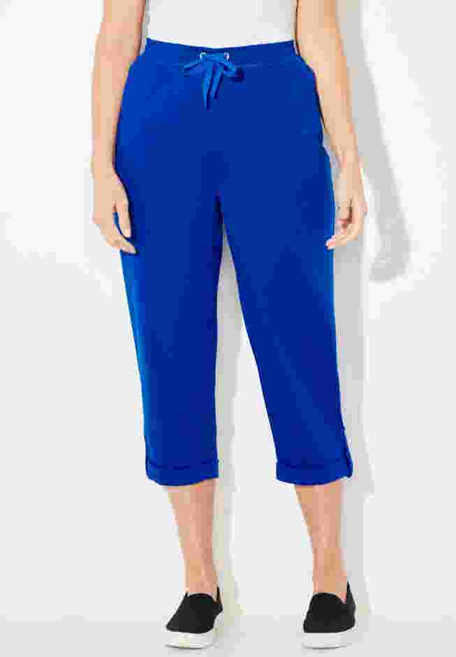 Cloud Knit French Terry Roll Tab Capri image number 0
