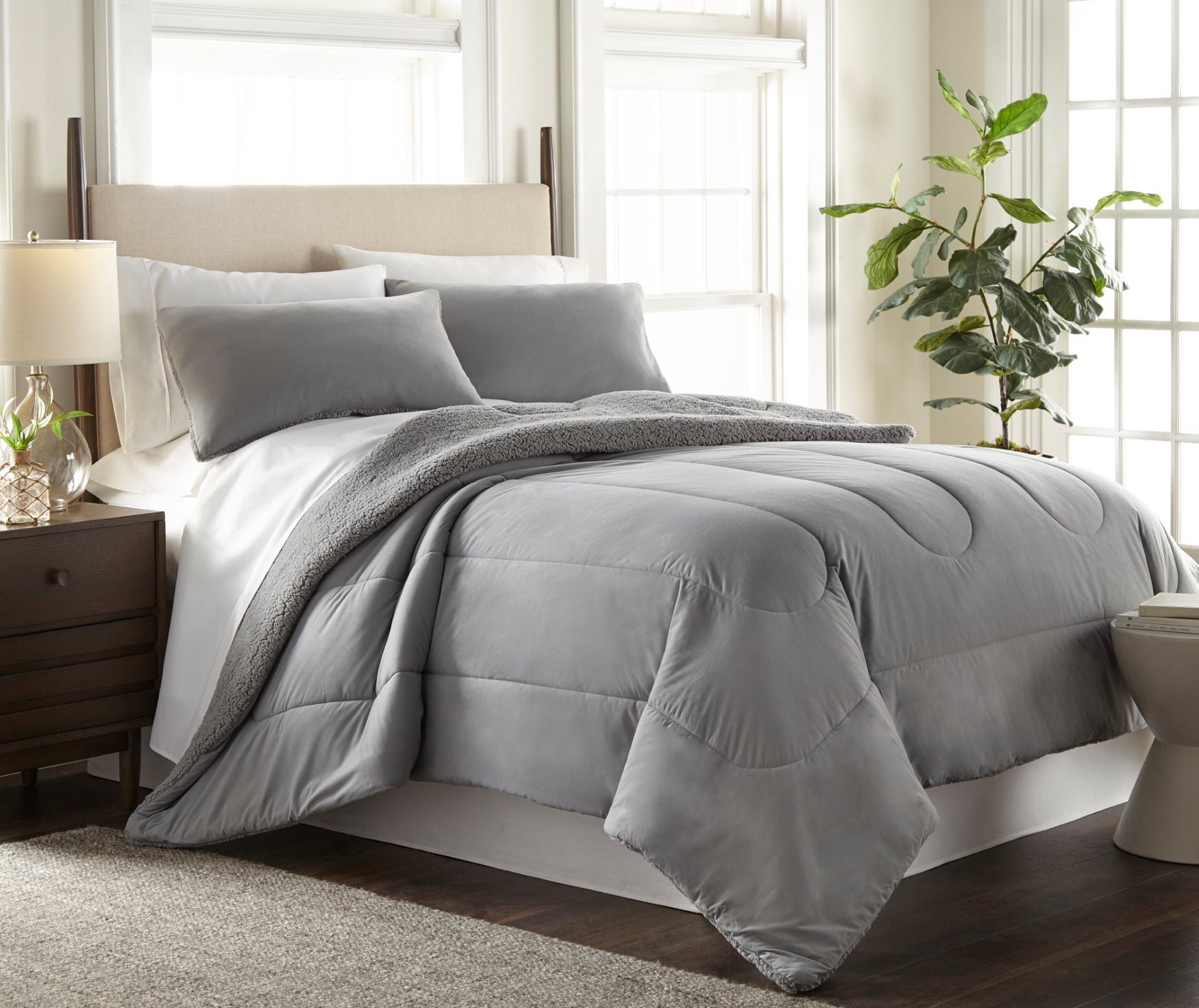 Reversible Micro Flannel&reg; Sherpa 3-Pc. Comforter Set image number 0