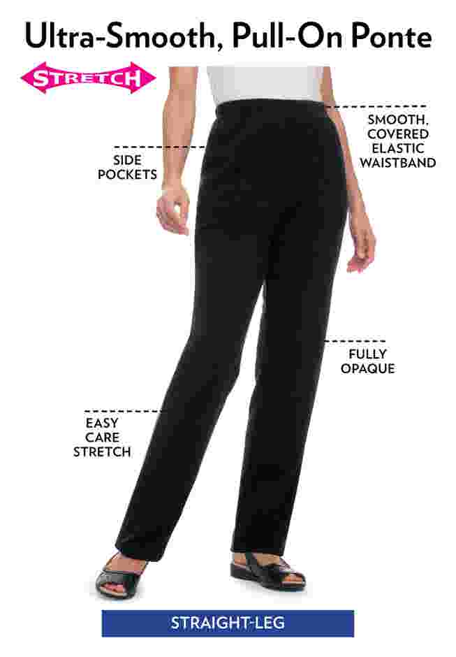 Straight-Leg Stretch Ponte-Knit Pull-On Pants image number 3