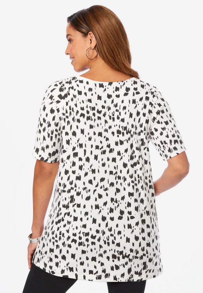 Stretch Cotton Square Neck Tunic image number 2