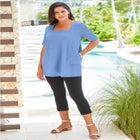 Stretch Cotton Square Neck Tunic image number null