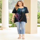 Slub Knit Sparkling Sequin Tee image number null