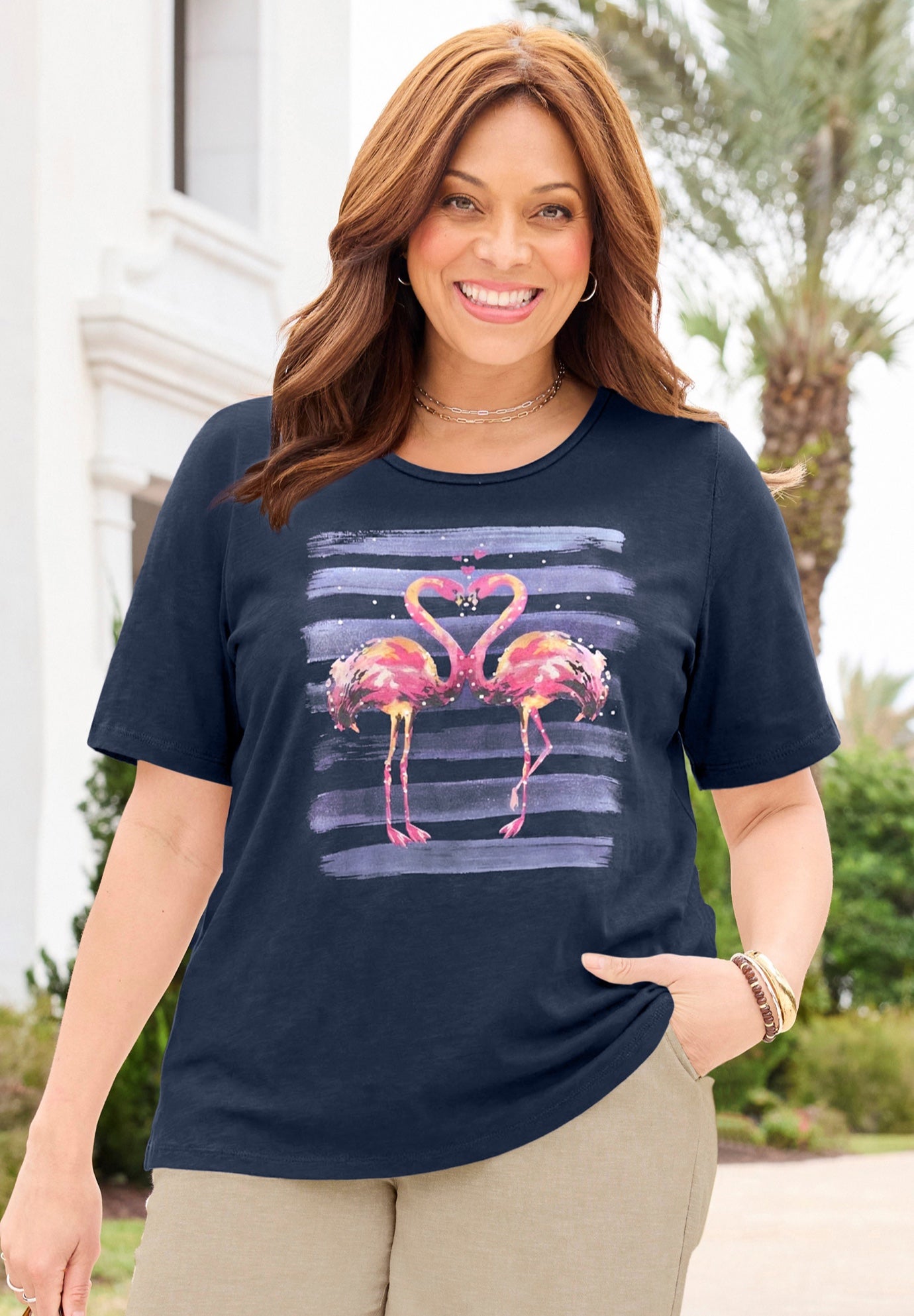 Slub Knit Sparkling Sequin Tee image number 0