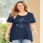 Slub Knit Sparkling Sequin Tee image number null