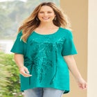 Slub Knit Sparkling Sequin Tee image number null