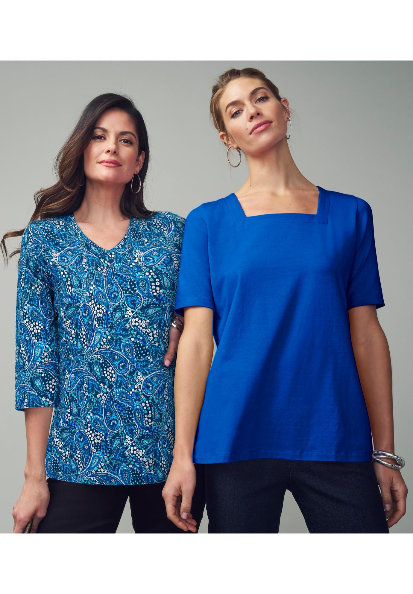 Stretch Cotton V-Neck Tee image number 2