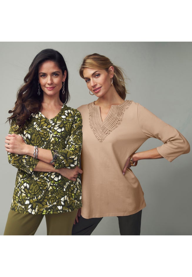 Stretch Cotton V-Neck Tee image number 3