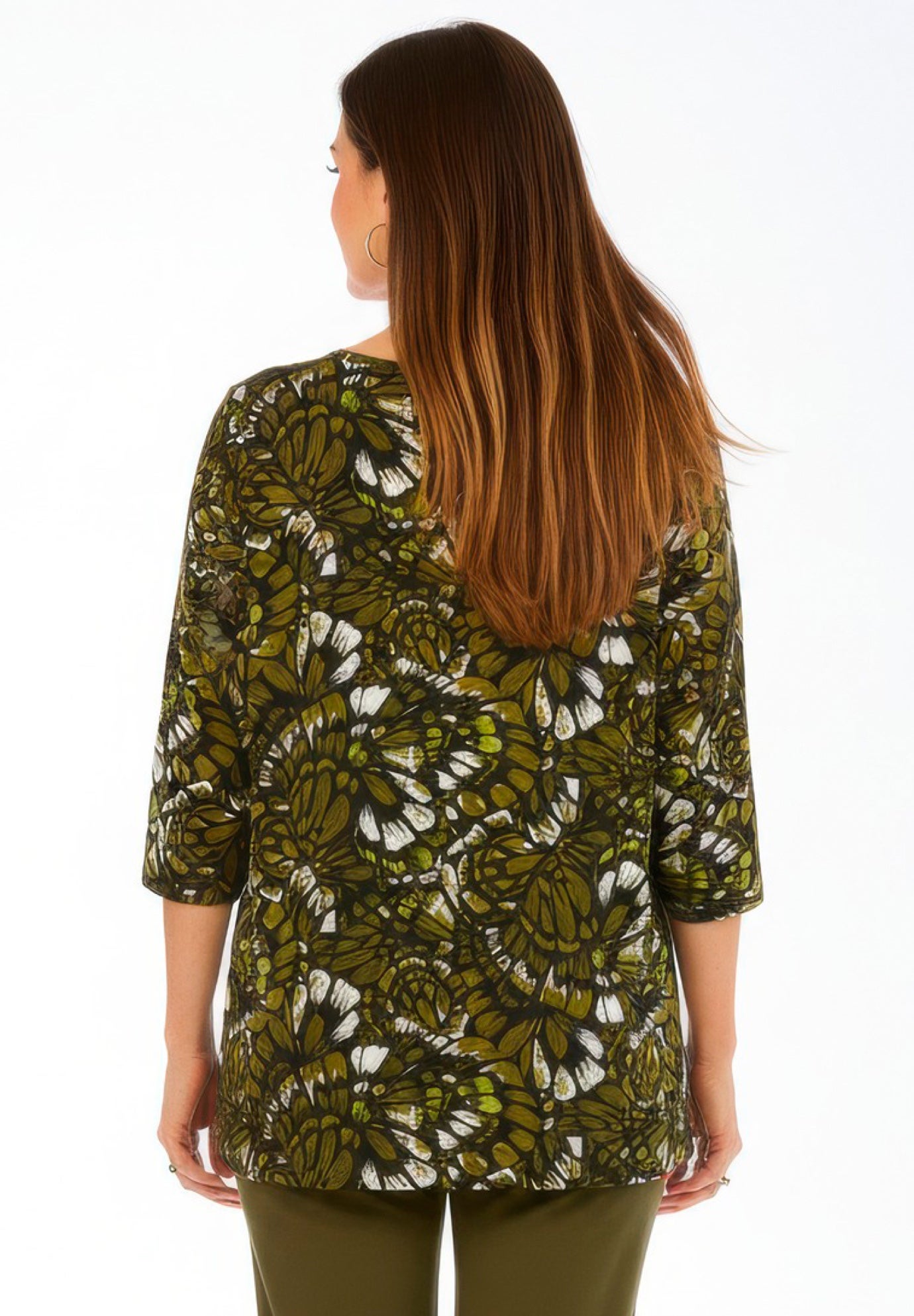 Stretch Cotton V-Neck Tee image number 1