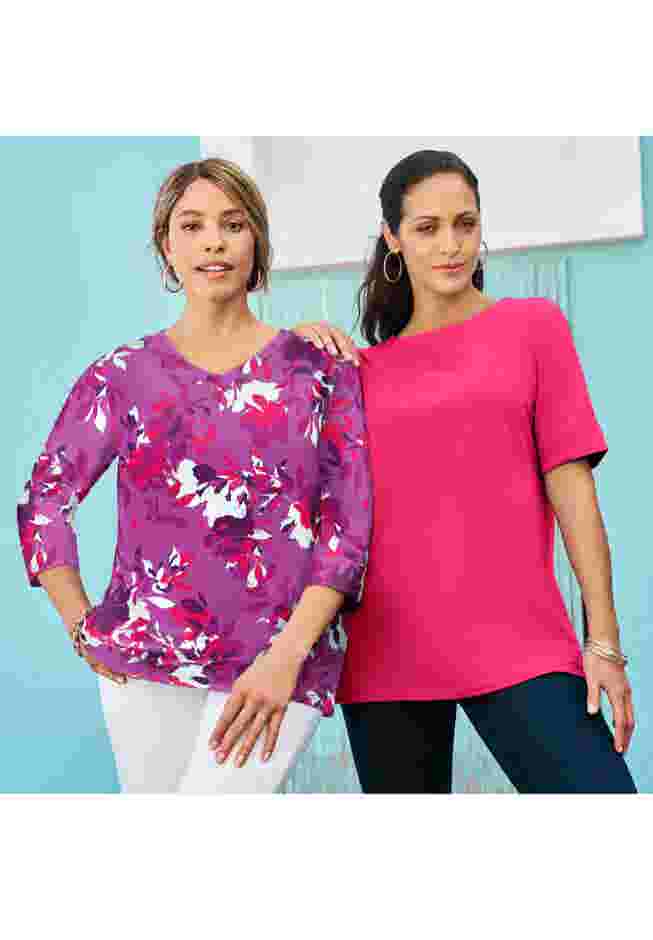 Stretch Cotton V-Neck Tee image number 4