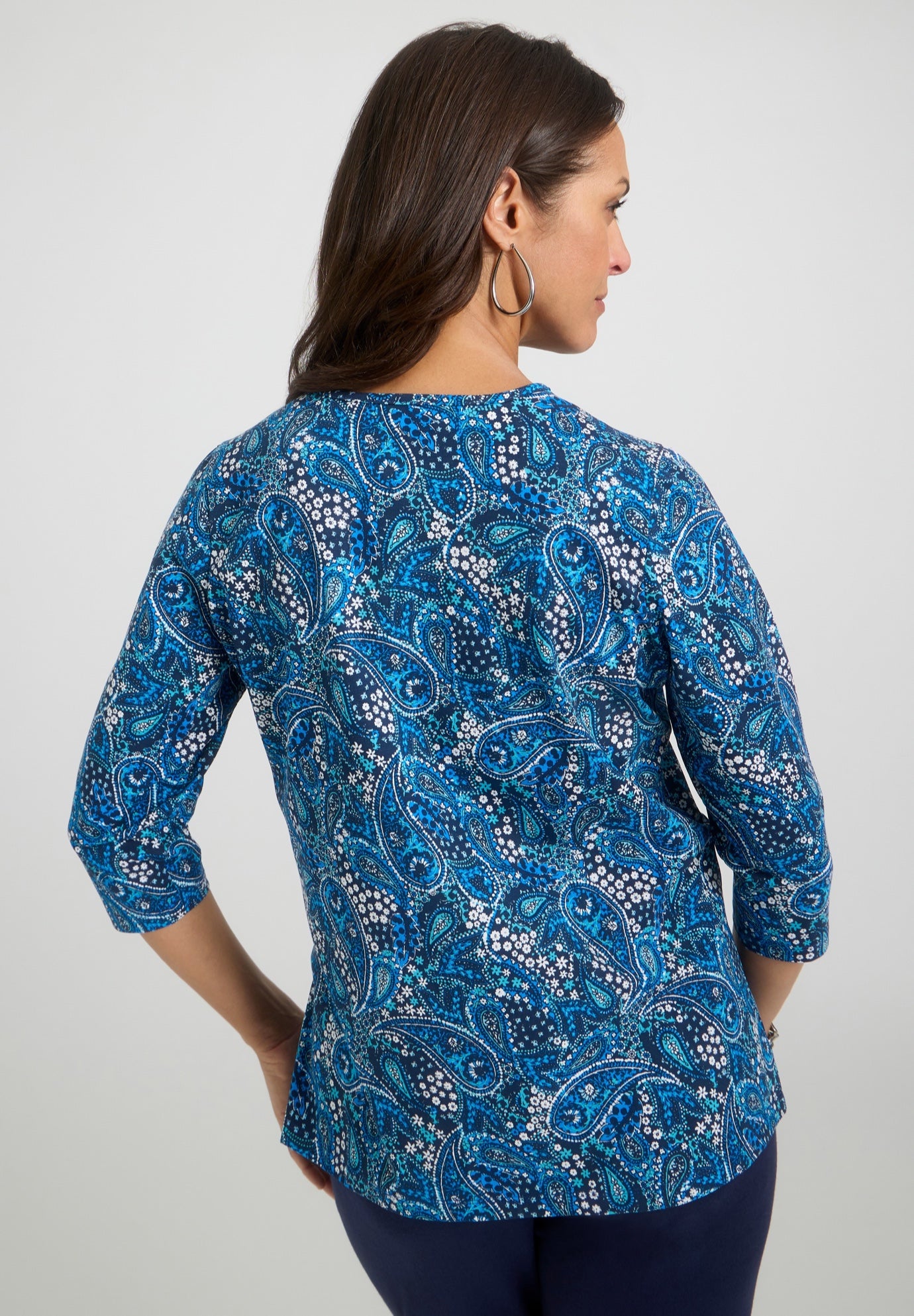 Stretch Cotton V-Neck Tee image number 2