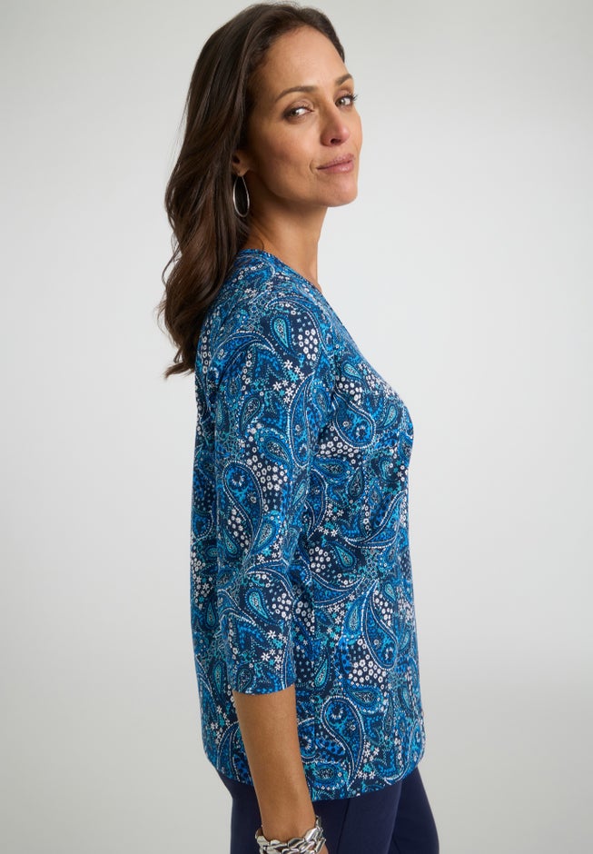 Stretch Cotton V-Neck Tee image number 1