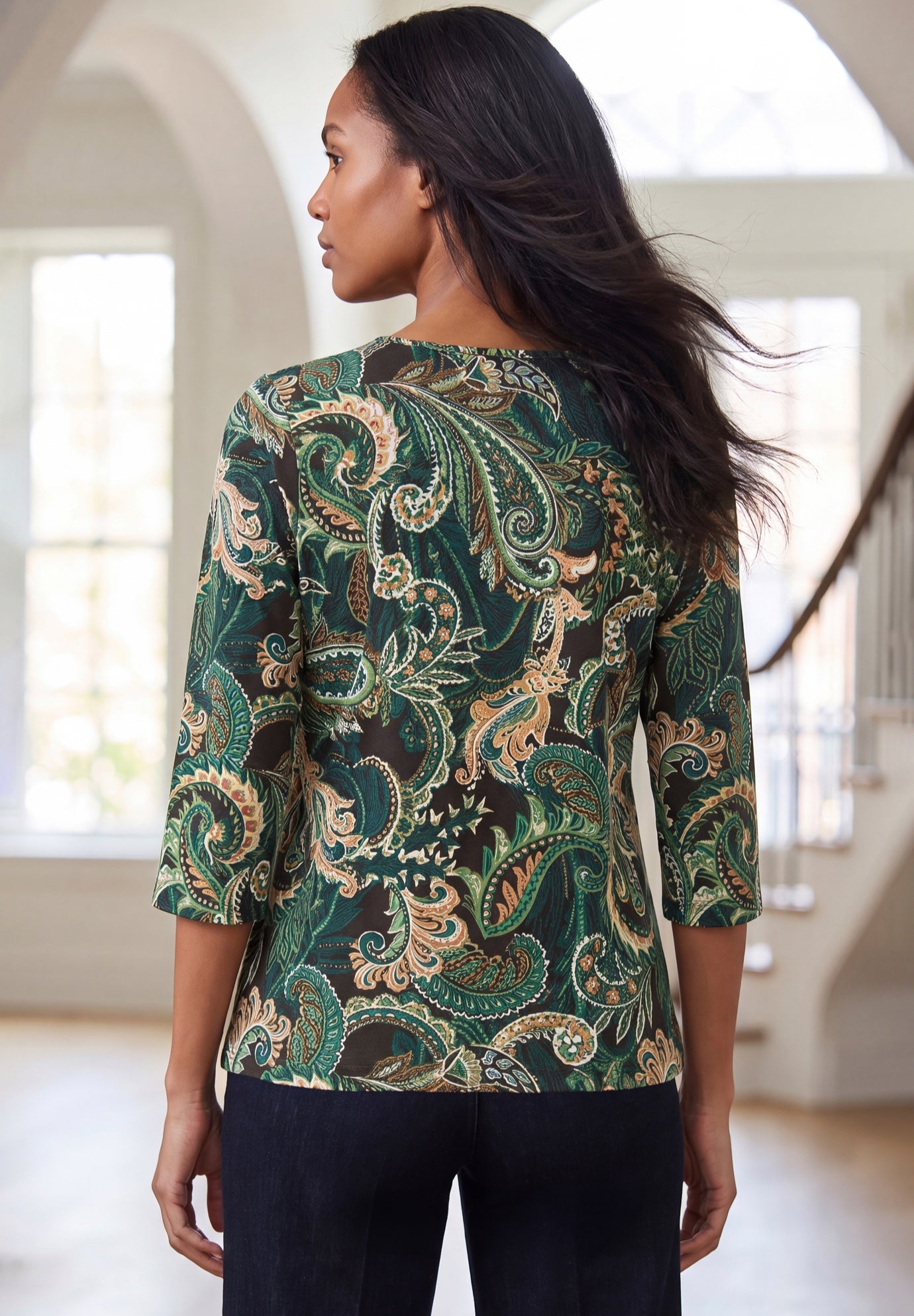 Stretch Cotton V-Neck Tee image number 1