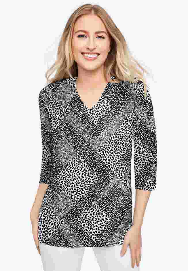 Stretch Cotton V-Neck Tee image number 0