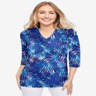 Stretch Cotton V-Neck Tee image number null