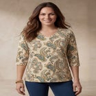 Stretch Cotton V-Neck Tee image number null