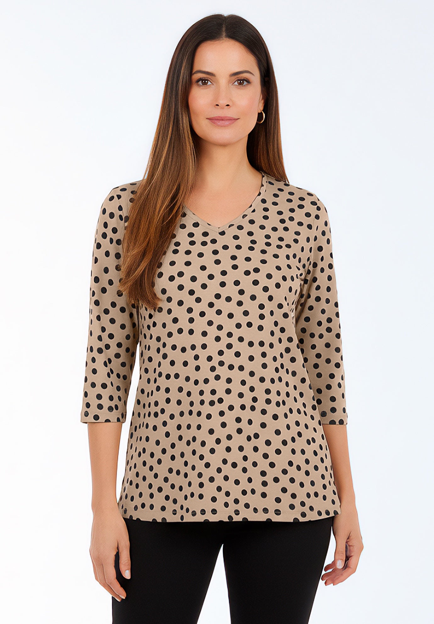 Stretch Cotton V-Neck Tee image number 0