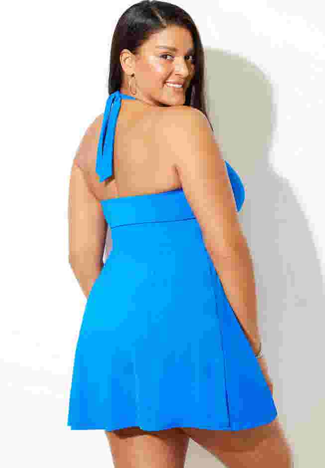 Crossover Halter Swimdress image number 1