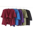 Cloud Knit French Terry Drape Front Cardigan image number null