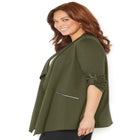 Cloud Knit French Terry Drape Front Cardigan image number null