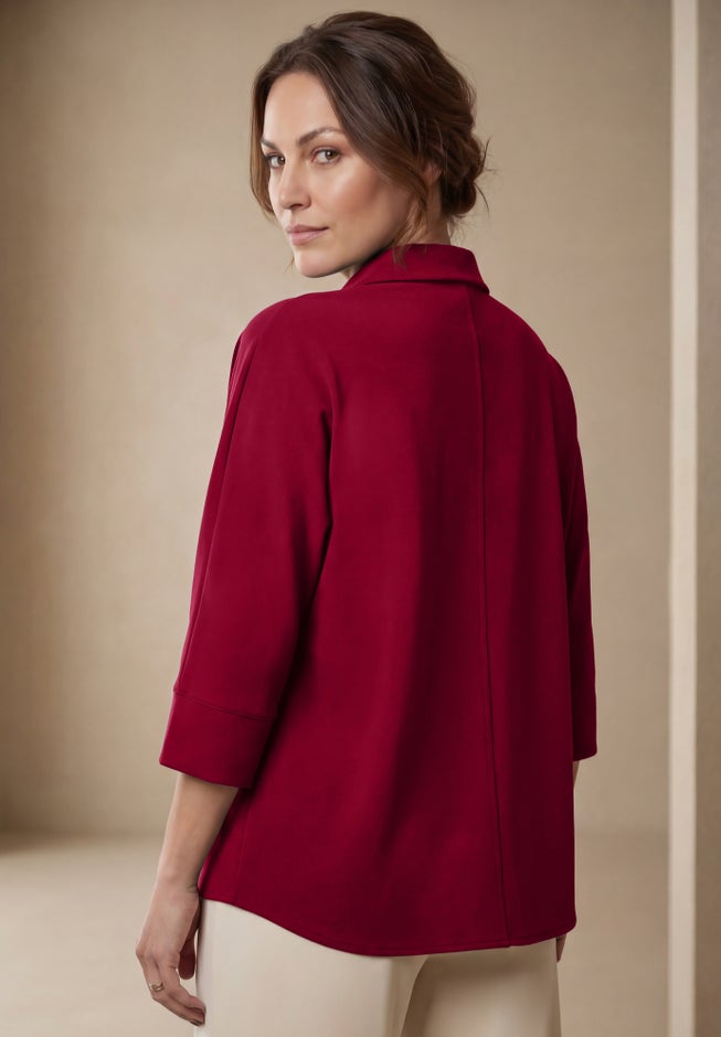 Stretch Knit Crepe Trapeze Tunic image number 1