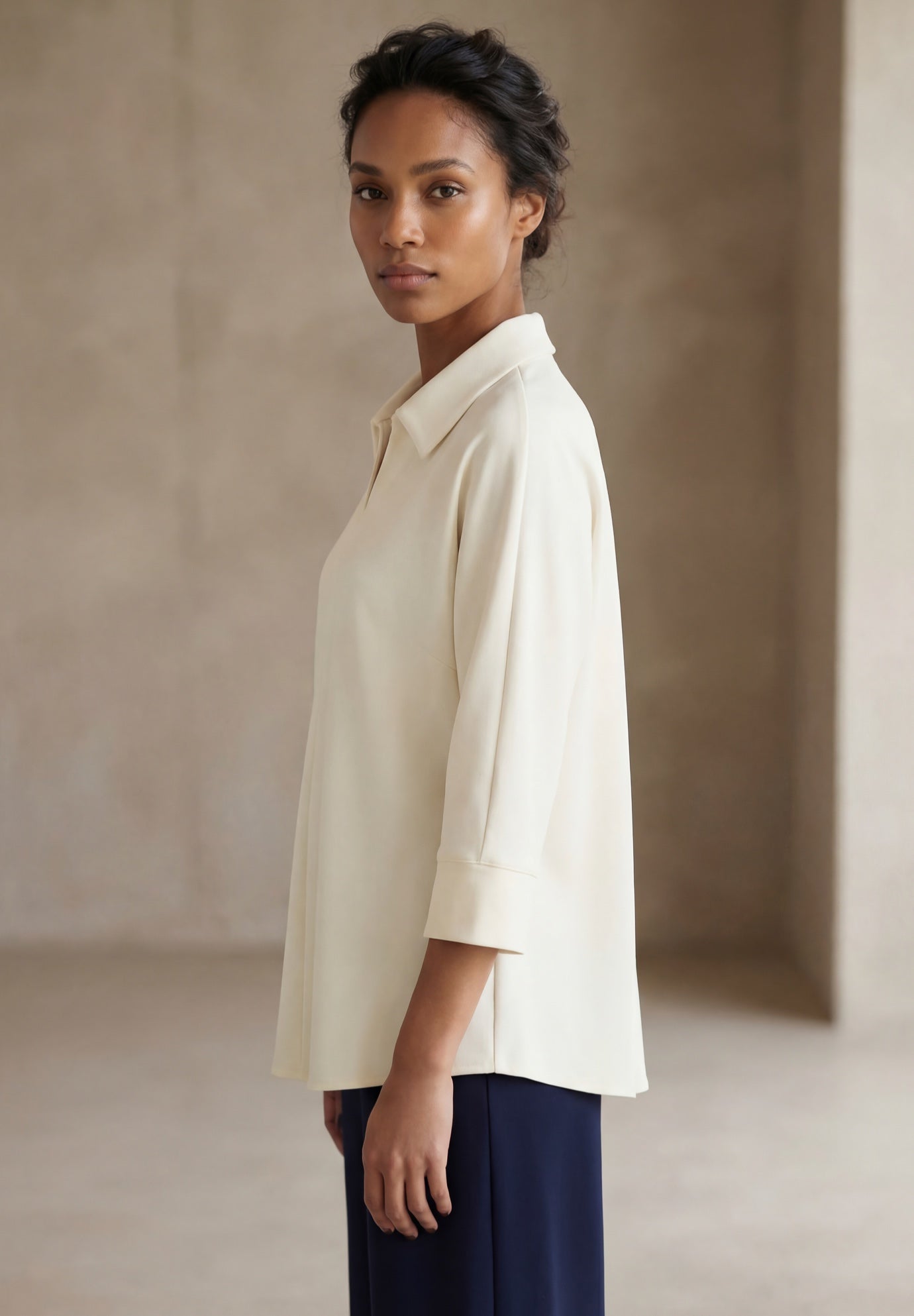Stretch Knit Crepe Trapeze Tunic image number 2