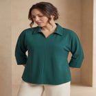 Stretch Knit Crepe Trapeze Tunic image number 0