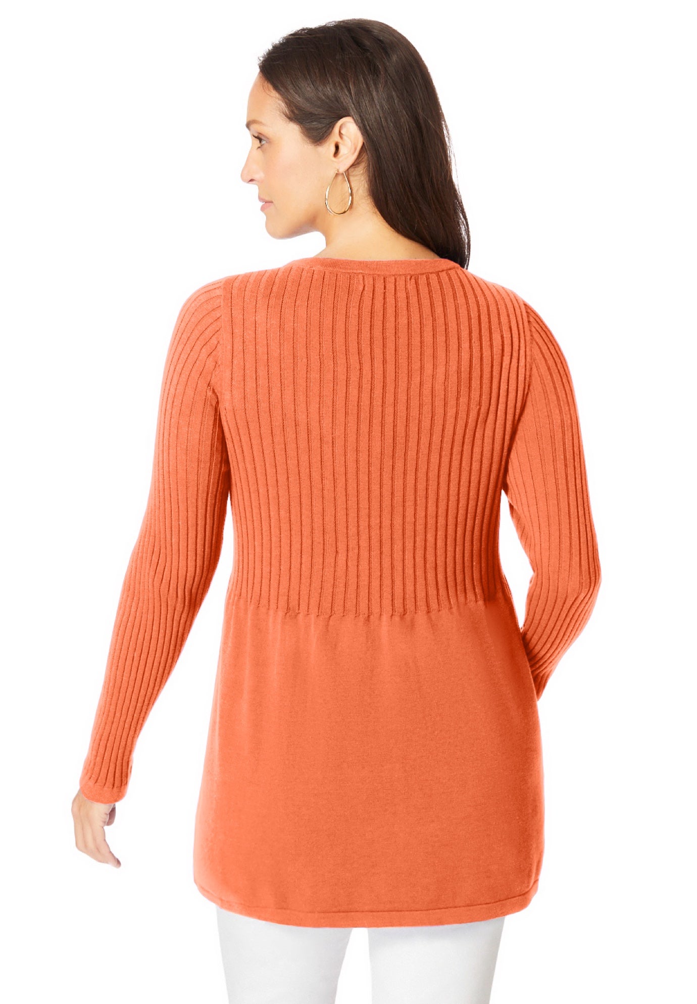 Ribbed Baby Doll Tunic Sweater image number 1