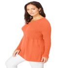 Ribbed Baby Doll Tunic Sweater image number null